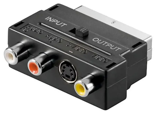 Adaptor Scart la 3x RCA si Svhs cu comutator IN/OUT
