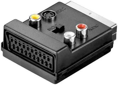 Adaptor Scart tata-mama la 3x RCA si SVHS cu comutator Goobay
