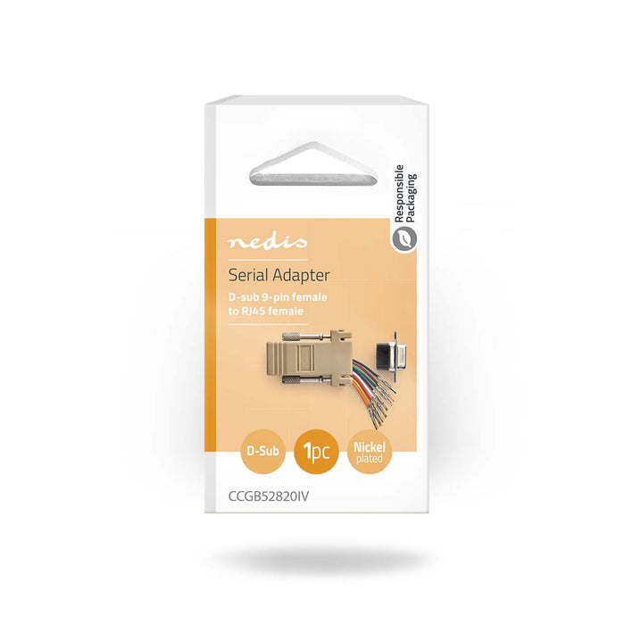 Adaptor serial D-SUB 9-Pini mama - RJ45 mama crem Nedis CCGB52820IV