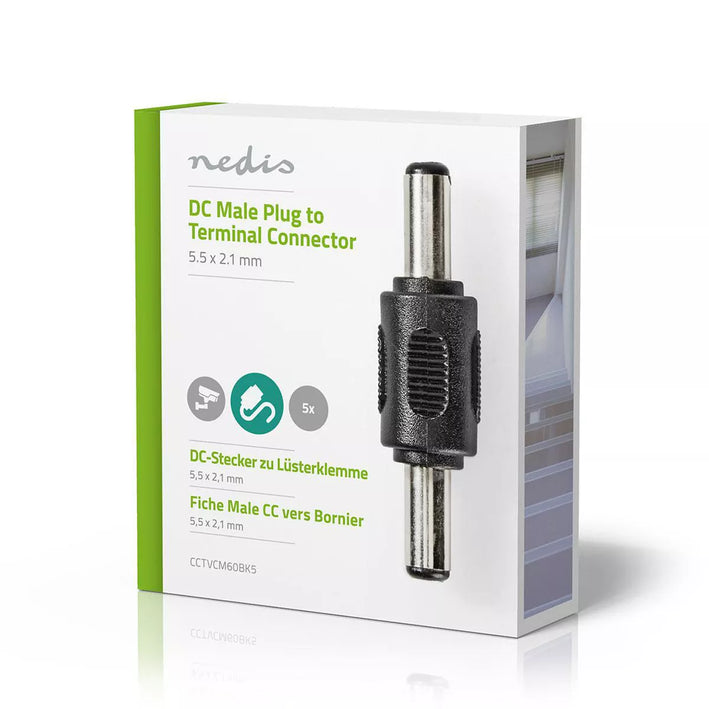 Adaptor tata-tata DC 5.5x2.1 mm 1buc conector pentru securitate CCTV NEDIS