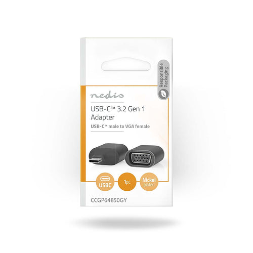Adaptor USB 3.2 Gen 1 USB Type C - VGA mama 1080p Nedis