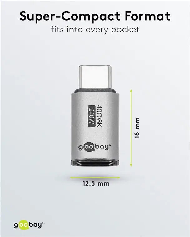 Adaptor USB-C3.1 mama - USB-C tata drept Thunderbolt 3 /4 Goobay 74447