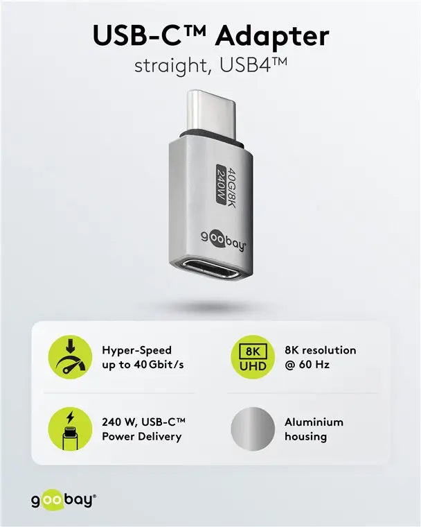 Adaptor USB-C3.1 mama - USB-C tata drept Thunderbolt 3 /4 Goobay 74447