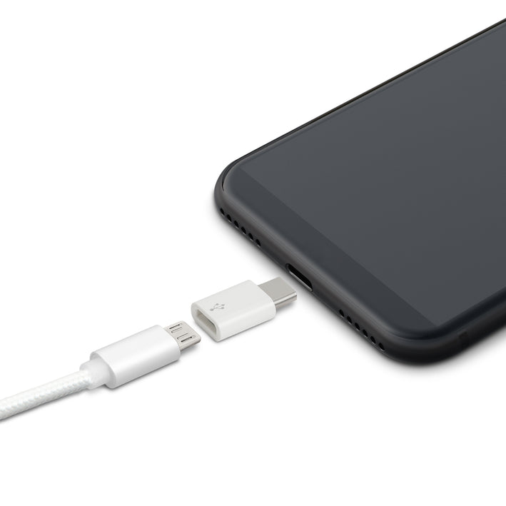 Adaptor USB Type C tata la Micro USB mama alb delight