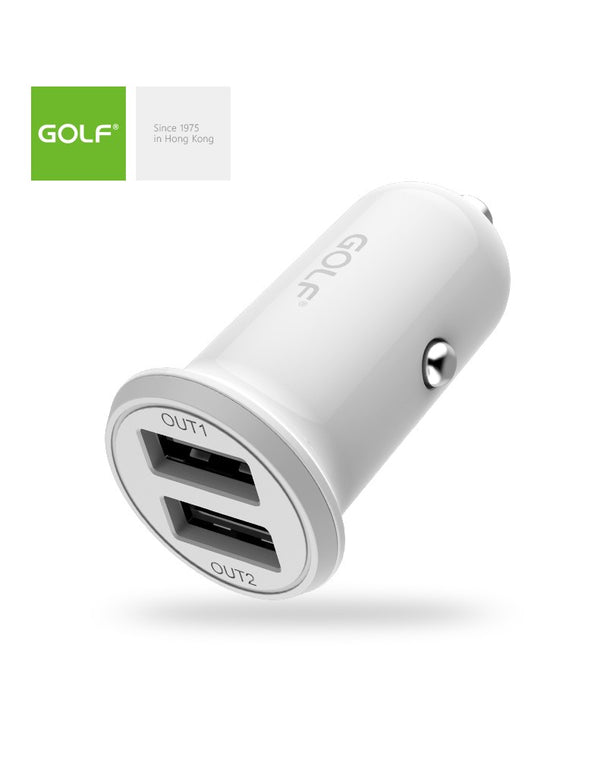 Alimentator Incarcator auto 3.4A 12-24V la 2x USB 2x 2.4A maxim 3.4A alb GF-C6 blister Golf