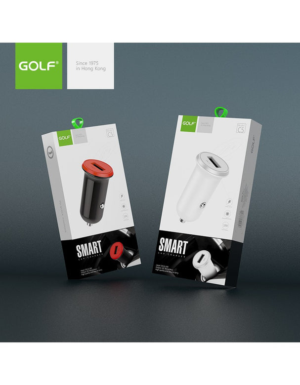 Alimentator Incarcator de la auto 1A 12-24V la 1x USB 1A negru GF-C5 blister Golf