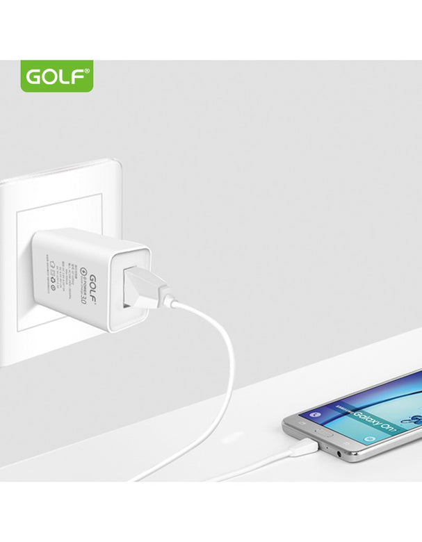 Alimentator Incarcator retea 230V la 1x QC USB 3A Fast Charge Alb GF-U206Q blister Golf