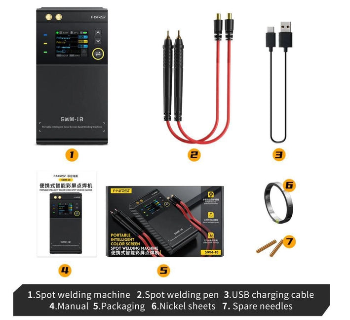 Aparat de sudura in puncte 0.1-0.25mm portabil cu acumulator afisaj digital FRNISI SWM-10