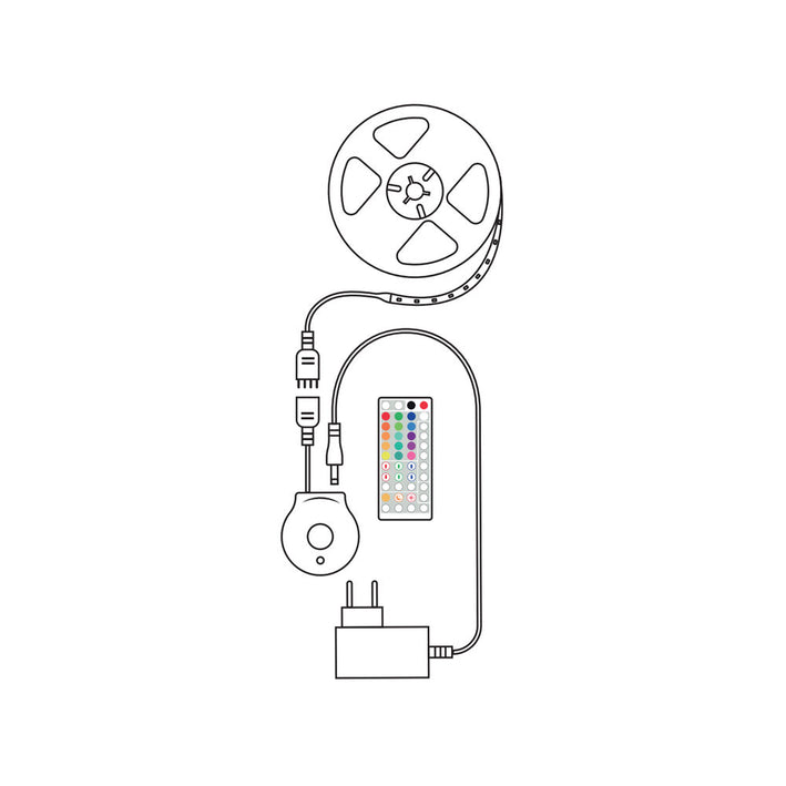 Banda LED Smart Modee 12W senzor de miscare cu telecomanda 2700K +RGB 480lm IP20 3m MSL-LS12W3MRGB2700KS-R