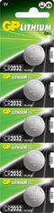 Baterii buton litiu GP CR2032 3V 220mAh 20x3.2mm 5buc/blister