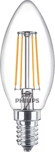 Bec LED filament Philips lumanare B35 E14 4.3W (40W) 470lm 2700K lumina calda 929001889755
