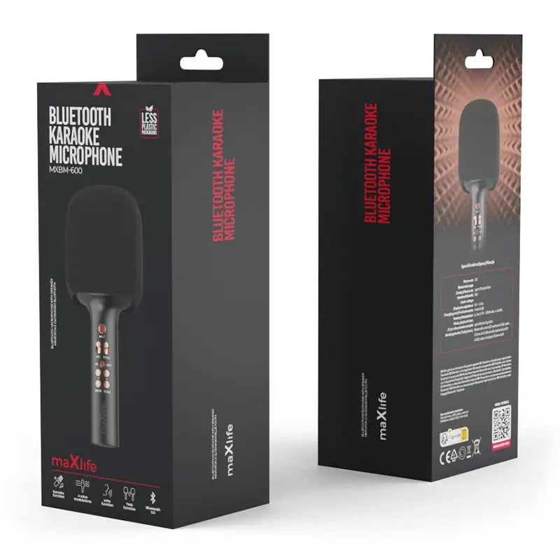 Bluetooth Karaoke Microfon cu difuzor incorporat negru maXlife MXBM-600 OEM0200495