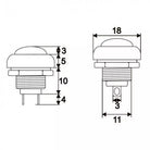 Buton 1 circuit 1A 250V OFF-(ON) rosu fara retinere 09044PI
