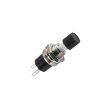 Buton intrerupator mini negru OFF-(ON) fara retinere 1 circuit 12V 1.5A incastrabil 7mm