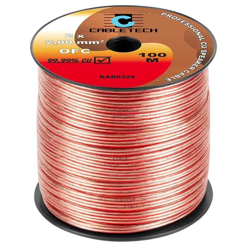 Cablu 10m difuzor OFC cupru 2x2mm2 transparent Cabletech KAB0324-10