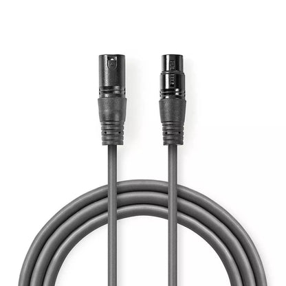 Cablu adaptor DMX XLR 3 Pini mama - XLR 5 Pini tata 0.3m gri Nedis