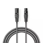 Cablu adaptor DMX XLR 3 Pini mama - XLR 5 Pini tata 0.3m gri Nedis