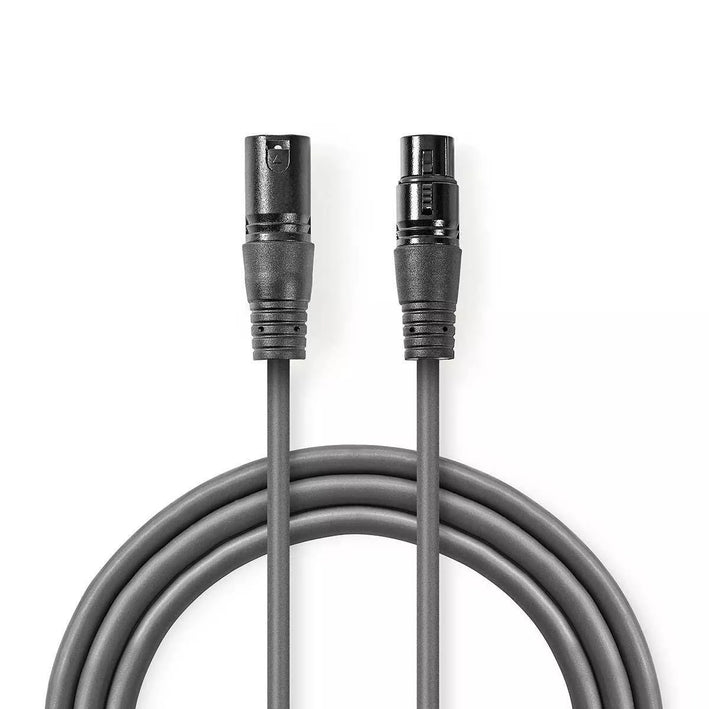 Cablu adaptor DMX XLR 3 Pini mama - XLR 5 Pini tata 0.3m gri Nedis