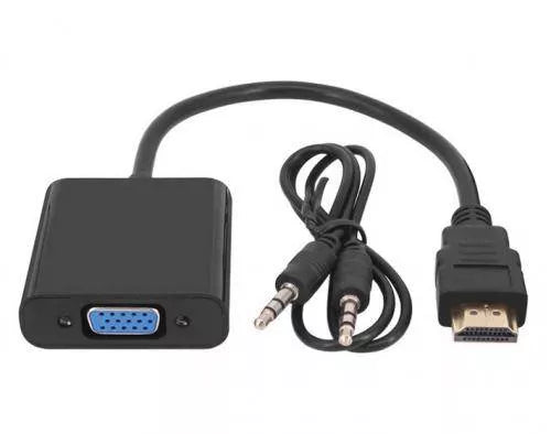Cablu adaptor HDMI la VGA mama +Jack 3.5 mm Stereo audio Well