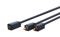Cablu adaptor Profesional Jack 3.5 mm mama - 2x RCA tata OFC cupru 10cm dublu ecranat aurit Clicktronic 70493