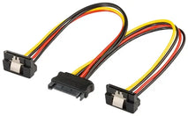 Cablu adaptor SATA mama - 2x SATA 90grade tata 20cm