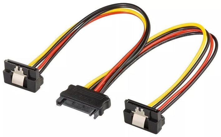 Cablu adaptor SATA mama la 2x SATA 90 grade tata Goobay 95115