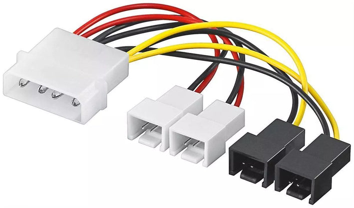 Cablu alimentare PC 4 pini - 2x 2 pini 12V + 2x 2 pini 5V 15cm Goobay