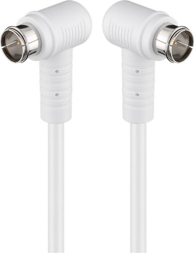 Cablu antena SAT 90 grade 80dB dublu ecranat 1.5m F tata rapida 90 - F tata rapida 90 complet ecranate alb Goobay 67341