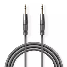 Cablu audio balansat Jack Stereo 6.35 mm tata - 6.35 mm tata 1.5m gri Nedis