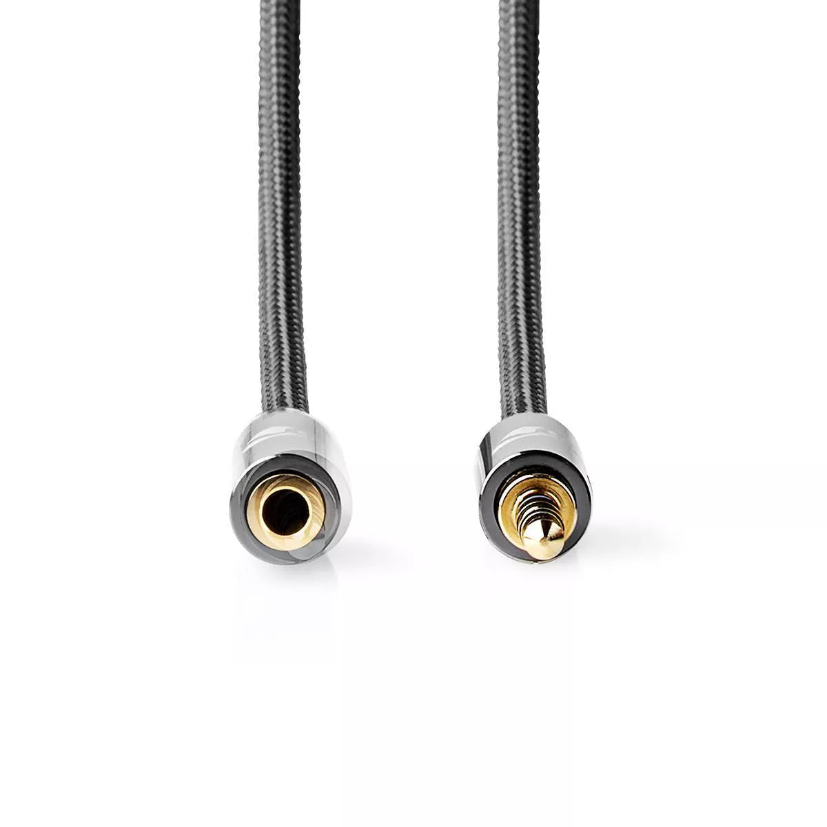 Cablu audio Jack stereo 3.5 mm tata - 3.5 mm mama Nedis 2m gri metal