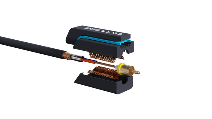 Cablu audio Profesional Jack 3.5 mm - 2x RCA 2m 50ohm OFC cupru fara oxigen AWG23 Clicktronic