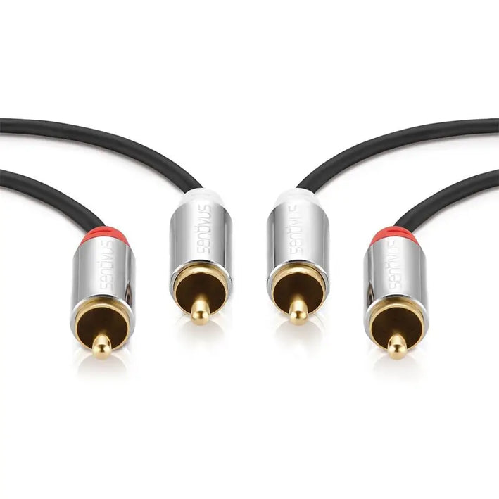 Cablu audio SENTIVUS stereo 2x RCA - 2x RCA 2m tata-tata SA-AU080-200