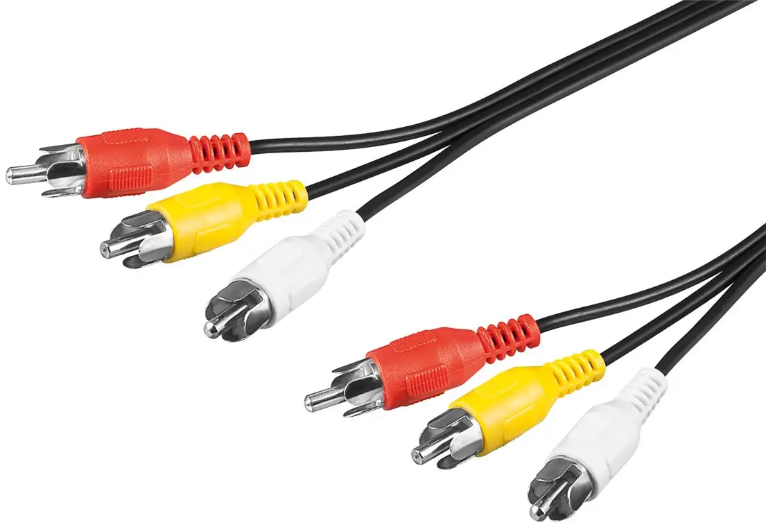 Cablu audio si video 3m 1x video /2x audio L/R 3x RCA tata - 3x RCA tata Goobay 50382