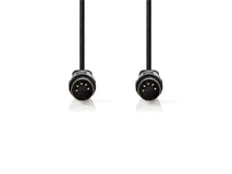 Cablu audio stereo DIN 5p tata - 5p DIN tata 3m negru Nedis CAGL20000BK30