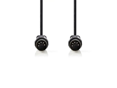 Cablu audio stereo DIN 5p tata - 5p DIN tata 3m negru Nedis CAGL20000BK30