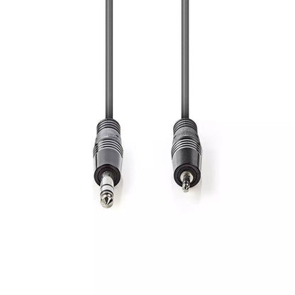 Cablu audio stereo Jack 6.35 mm Tata - 3.5 mm Tata 1.5m gri Nedis