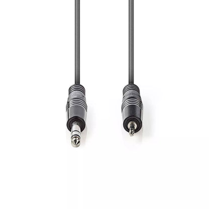 Cablu Audio Stereo Jack 6.35 mm tata - 3.5 mm tata 3m gri Nedis