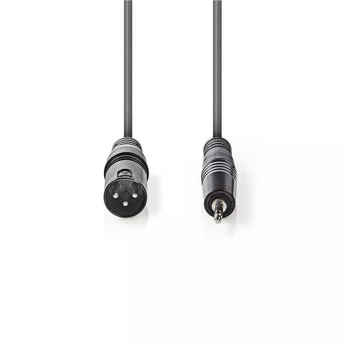 Cablu audio stereo XLR 3-Pin tata - JACK 3.5 mm tata 1.5m gri Nedis
