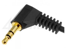 Cablu aurit Jack 3.5 mm 3 pini mufa in unghi tata-tata 0.8m negru 4CarMedia
