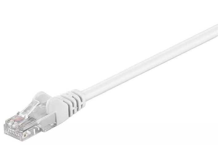 Cablu CAT5e 2m UTP 2x RJ45 patchcord CCA neecranat alb Goobay