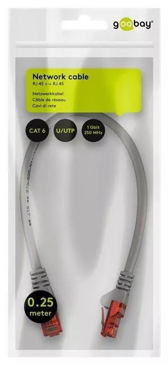 Cablu CAT6 patch UTP gri 0.5m CCA material Goobay