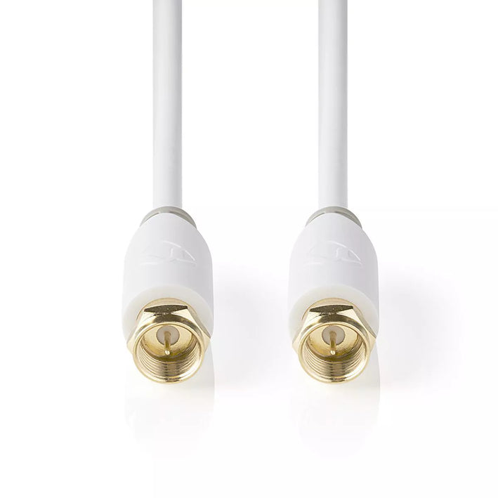 Cablu coaxial Nedis F tata - F tata 2m alb cupru dublu izolat