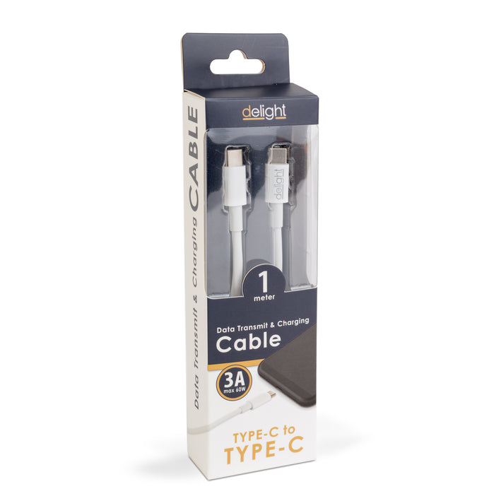 Cablu de date /incarcare USB-C - USB-C 3.1 gen2 3A 60W alb 55447C-WH Delight