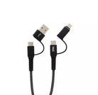 Cablu de date si incarcare 4in1 1m 3A Well negru