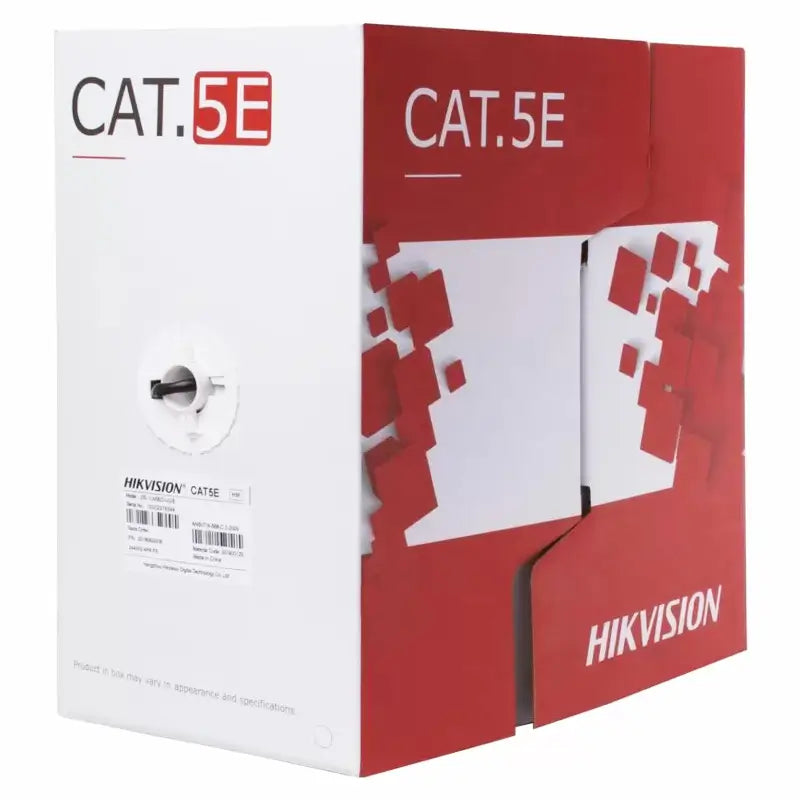 Cablu de retea exterior 20m robust Hikvision CAT5e UTP cupru 0.5mm negru DS-1LN5EO-UU/E-20
