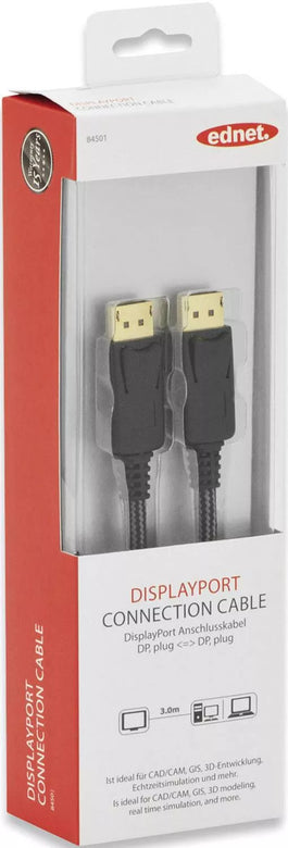 Cablu DisplayPort 1.2v DisplayPort mufa din ambele parti 3m EDNET 84501