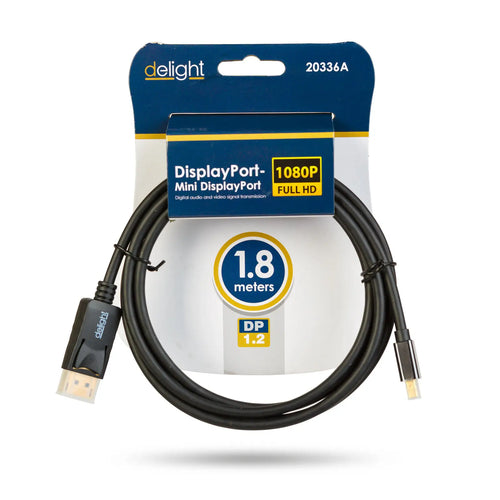 Cablu DisplayPort v1.2 la Mini DisplayPort v1.2 1.8m FullHD 1080p delight 20336A