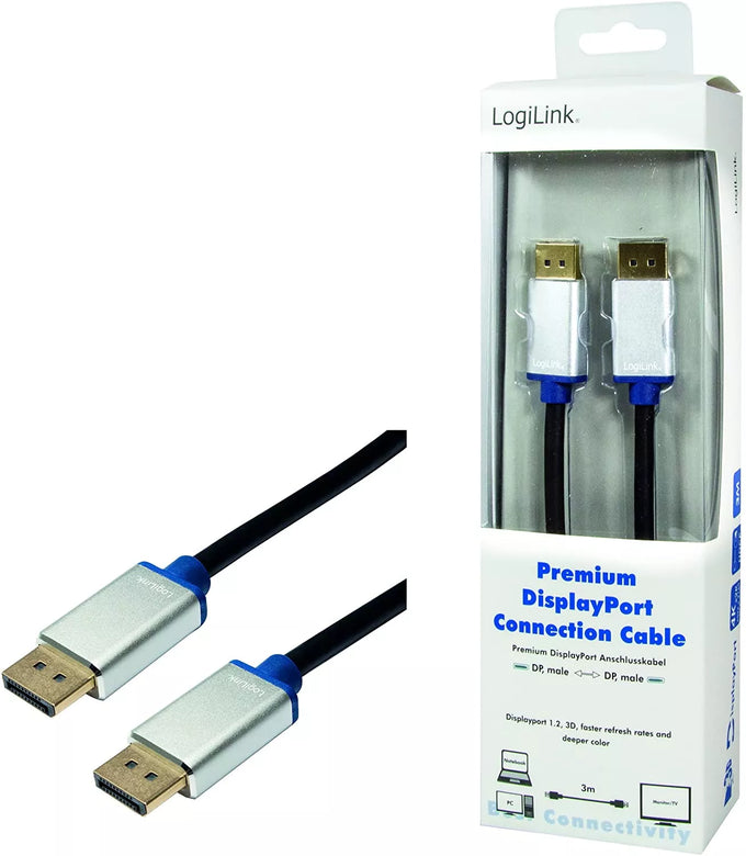 Cablu DisplayPort v1.2 mufa tata din ambele parti 3m LOGILINK BDPM30