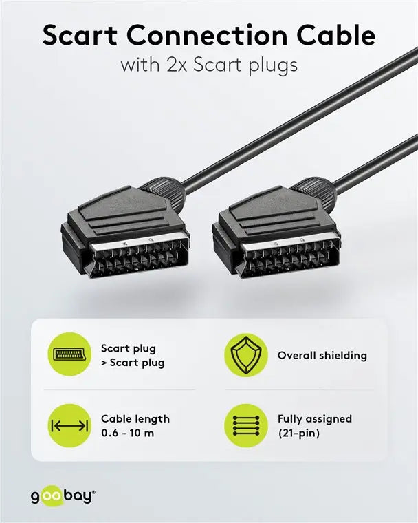 Cablu Euro SCART 21 pini - Euro SCART 21 pini 1.5m Goobay 11702