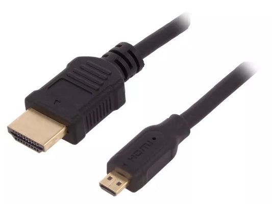 Cablu HDMI 1.4 micro HDMI mufa tata - HDMI mufa tata 1m negru QOLTEC